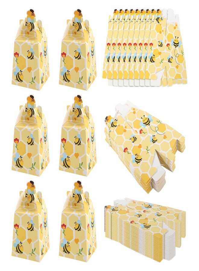 Cyblinia 50 Pieces Paper Bee Candy Boxes Beehive Gift Boxes Bumble Bee Favor Boxes for Wedding Birthday Party Decorations - Image 1